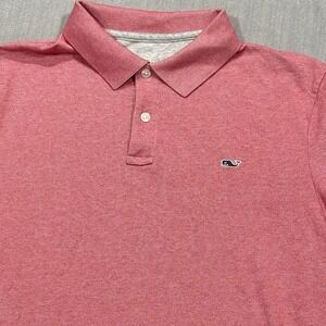Vineyard Vines Edgartown Polo Shirt Men's Medium Pink Red Preppy Golf Stretch